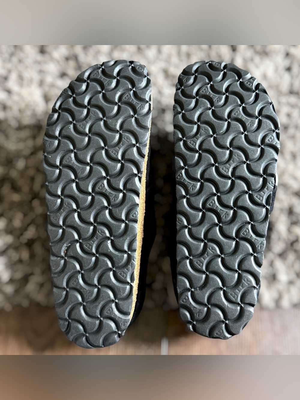 BIRKENSTOCK Black Suede Slip-On Mule with Cork-Style Midsole Size 7 Women - Picture 8 of 12